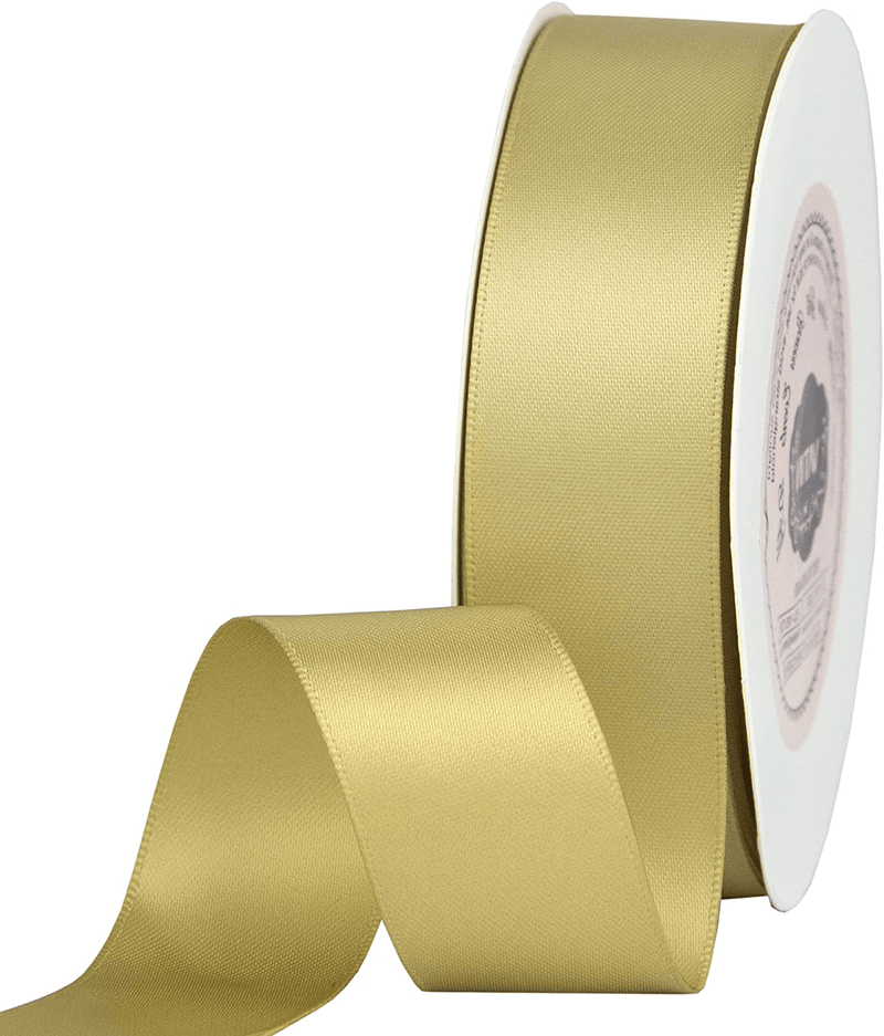 VATIN Solid Color Double Sided Polyester Satin Ribbon 10 Colors 3/8" X 5 Yard Each Total 50 Yds Per Package Ribbon Set, Perfect for Gift Wrapping, Hair Bow, Trimming, Sewing and Other Craft Projects Arts & Entertainment > Hobbies & Creative Arts > Arts & Crafts > Art & Crafting Materials > Embellishments & Trims > Ribbons & Trim VATIN Gold 1" X 25 Yards 