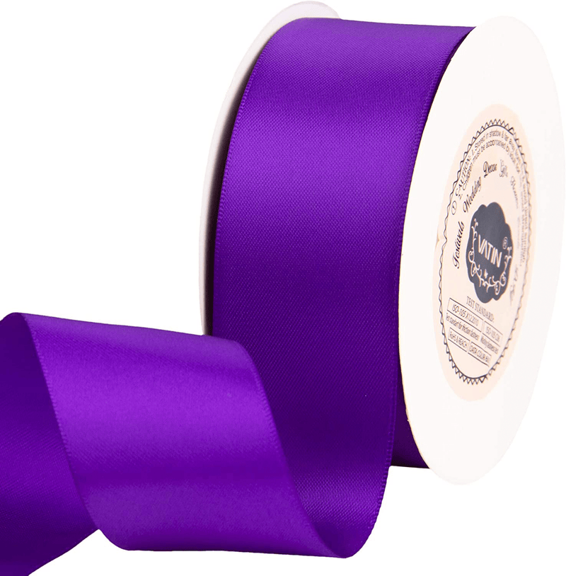 VATIN Solid Color Double Sided Polyester Satin Ribbon 10 Colors 3/8" X 5 Yard Each Total 50 Yds Per Package Ribbon Set, Perfect for Gift Wrapping, Hair Bow, Trimming, Sewing and Other Craft Projects Arts & Entertainment > Hobbies & Creative Arts > Arts & Crafts > Art & Crafting Materials > Embellishments & Trims > Ribbons & Trim VATIN Purple 1-1/2" X 25 Yards 