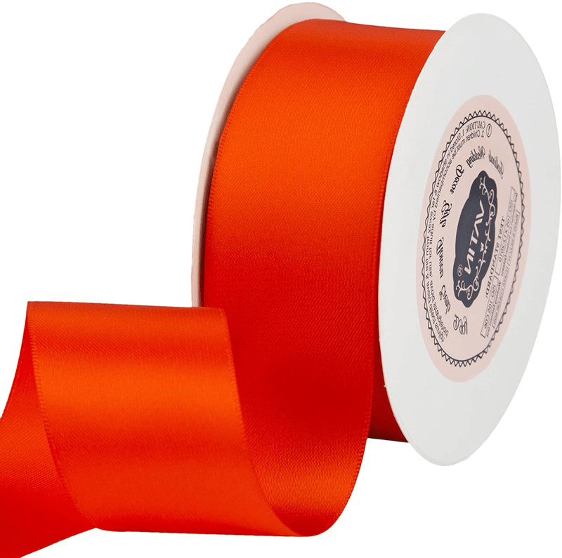 VATIN Solid Color Double Sided Polyester Satin Ribbon 10 Colors 3/8" X 5 Yard Each Total 50 Yds Per Package Ribbon Set, Perfect for Gift Wrapping, Hair Bow, Trimming, Sewing and Other Craft Projects Arts & Entertainment > Hobbies & Creative Arts > Arts & Crafts > Art & Crafting Materials > Embellishments & Trims > Ribbons & Trim VATIN Autumn Orange 1-1/2" X 25 Yards 