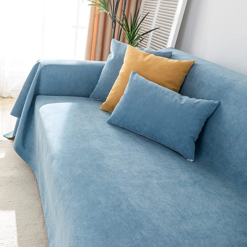 Vclife Polyester Sofa Cover for Dogs Waterproof and Washable Blue Couch Cover for Pets, Sectional Sofa Slipcover Furniture Protector Sofa Cover (Blue, 71 ''X134'') Home & Garden > Decor > Chair & Sofa Cushions VClife   