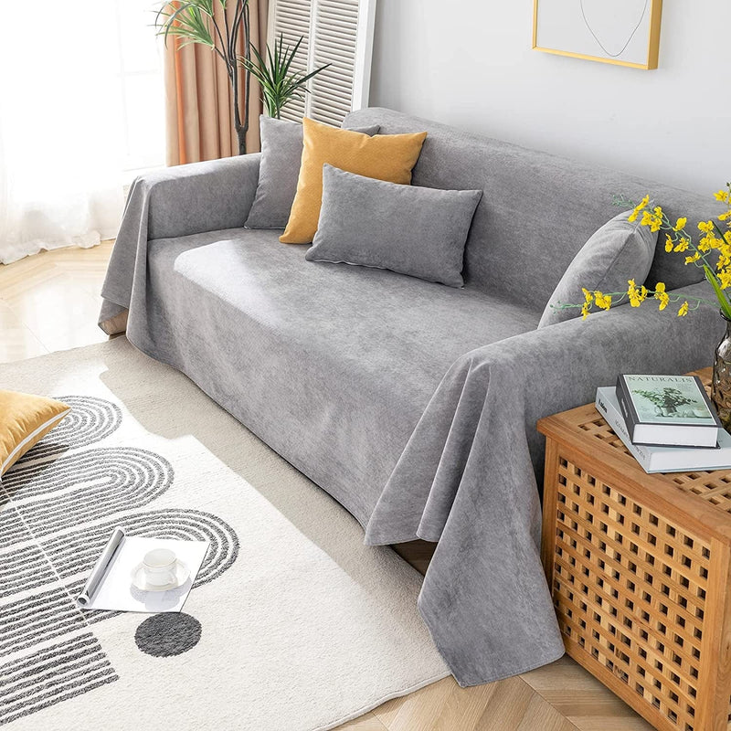 Vclife Polyester Sofa Cover for Dogs Waterproof and Washable Grey Couch Cover for Pets, Sectional Sofa Slipcover Furniture Protector Sofa Cover (Grey, 71 ''X134'') Home & Garden > Decor > Chair & Sofa Cushions VClife   