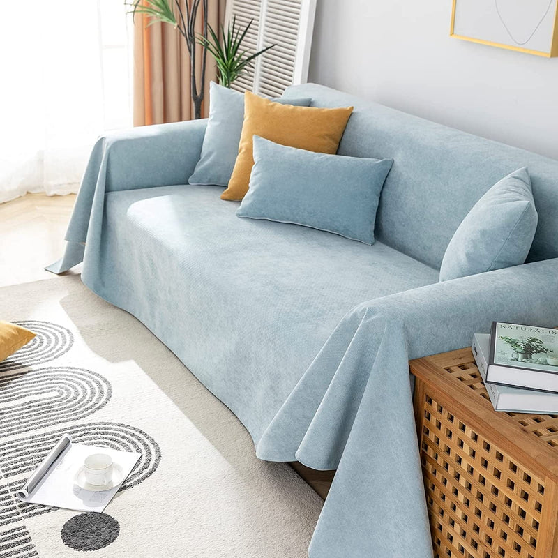 Vclife Polyester Sofa Cover for Dogs Waterproof and Washable Greyish Blue Couch Cover for Pets, Sectional Sofa Slipcover Furniture Protector Sofa Cover (Greyish Blue, 71 ''X118'') Home & Garden > Decor > Chair & Sofa Cushions VClife   