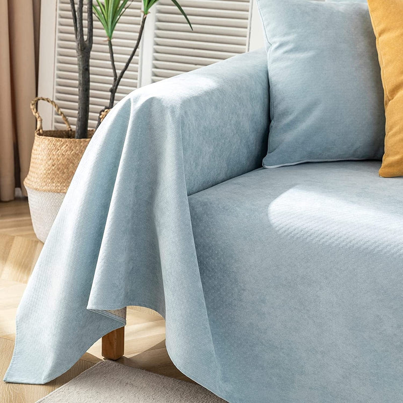 Vclife Polyester Sofa Cover for Dogs Waterproof and Washable Greyish Blue Couch Cover for Pets, Sectional Sofa Slipcover Furniture Protector Sofa Cover (Greyish Blue, 71 ''X118'') Home & Garden > Decor > Chair & Sofa Cushions VClife   