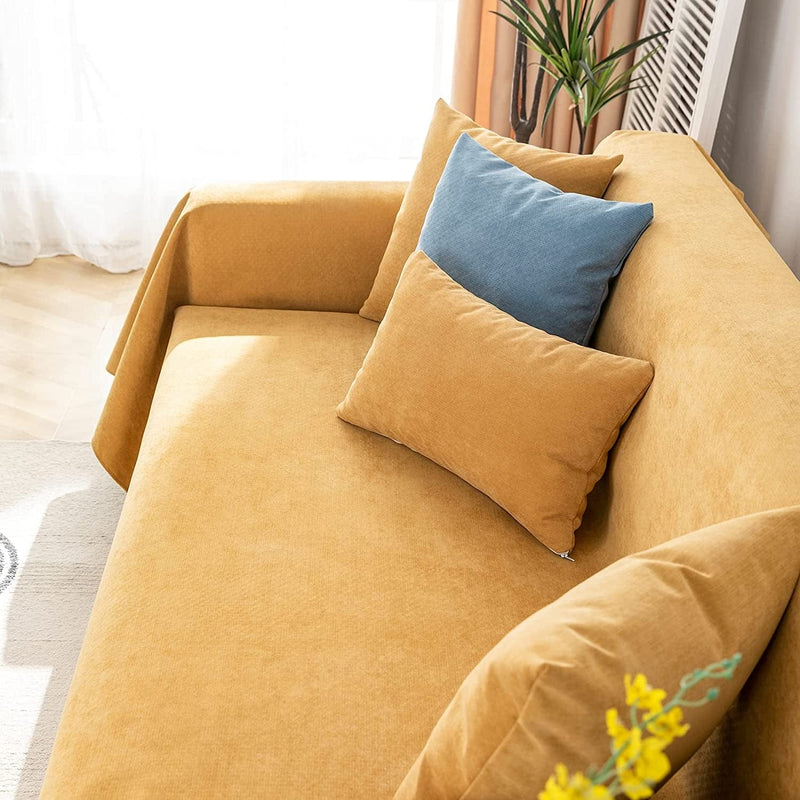 Vclife Polyester Sofa Cover for Dogs Waterproof and Washable Yellow Couch Cover for Pets, Sectional Sofa Slipcover Furniture Protector Sofa Cover (Yellow, 71 ''X134'') Home & Garden > Decor > Chair & Sofa Cushions VClife   