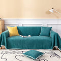 Vclife Solid Color Chenille Sofa Cover Modern Universal Sectional Furniture Couch Cover, Skin-Friendly Soft Sofa Slipcover for Kid Pet (71'X118'') Home & Garden > Decor > Chair & Sofa Cushions VClife 1# Turquoise Large (71*118inch) 