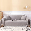 Vclife Solid Color Chenille Sofa Cover Modern Universal Sectional Furniture Couch Cover, Skin-Friendly Soft Sofa Slipcover for Kid Pet (71'X118'') Home & Garden > Decor > Chair & Sofa Cushions VClife 1# Light Grey X-Large (71*134inch) 