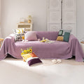 Vclife Solid Color Chenille Sofa Cover Modern Universal Sectional Furniture Couch Cover, Skin-Friendly Soft Sofa Slipcover for Kid Pet (71'X118'') Home & Garden > Decor > Chair & Sofa Cushions VClife Purple X-Large (71*134inch) 