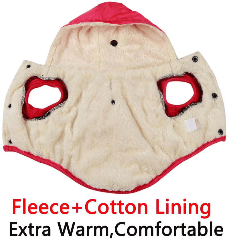 Vecomfy Fleece and Lining Extra Warm Dog Hoodie in Winter,Small Dog Jacket Puppy Coats with Hooded