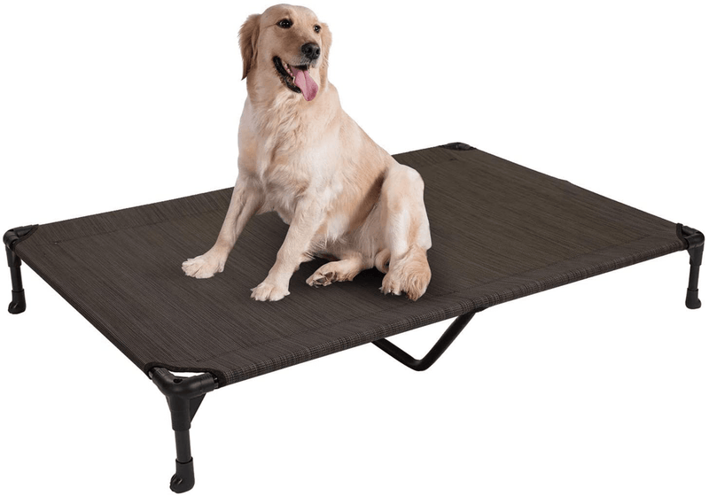 Veehoo Cooling Elevated Dog Bed, Portable Raised Pet Cot with Washable & Breathable Mesh, No-Slip Rubber Feet for Indoor & Outdoor Use, Large, Silver Gray Animals & Pet Supplies > Pet Supplies > Dog Supplies > Dog Beds Veehoo Brown-Mesh X-Large (Pack of 1) 