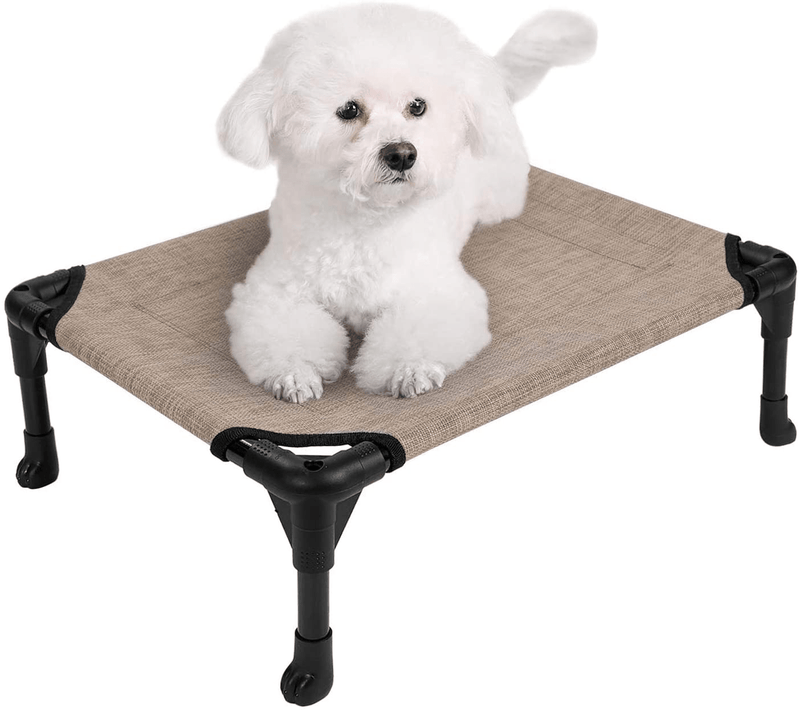 Veehoo Cooling Elevated Dog Bed, Portable Raised Pet Cot with Washable & Breathable Mesh, No-Slip Rubber Feet for Indoor & Outdoor Use, Large, Silver Gray Animals & Pet Supplies > Pet Supplies > Dog Supplies > Dog Beds Veehoo Beige Coffee-Mesh Small (Pack of 1) 