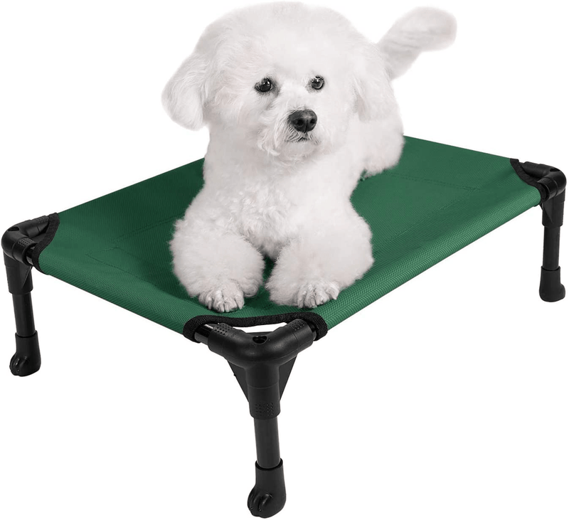 Veehoo Cooling Elevated Dog Bed, Portable Raised Pet Cot with Washable & Breathable Mesh, No-Slip Rubber Feet for Indoor & Outdoor Use, Large, Silver Gray Animals & Pet Supplies > Pet Supplies > Dog Supplies > Dog Beds Veehoo Green-Mesh Small (Pack of 1) 