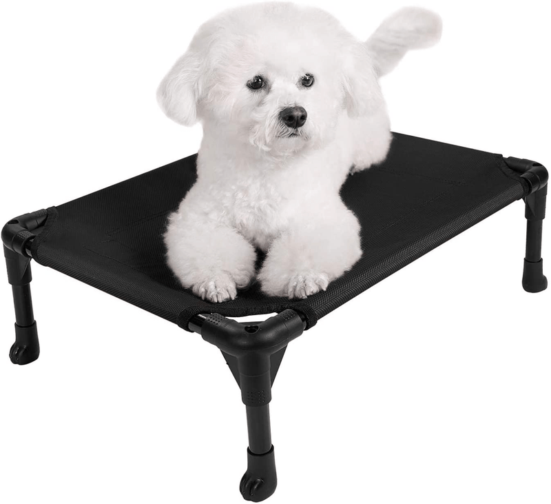 Veehoo Cooling Elevated Dog Bed, Portable Raised Pet Cot with Washable & Breathable Mesh, No-Slip Rubber Feet for Indoor & Outdoor Use, Large, Silver Gray Animals & Pet Supplies > Pet Supplies > Dog Supplies > Dog Beds Veehoo Black-Mesh Small (Pack of 1) 