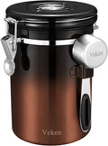 Veken Coffee Canister, Airtight Stainless Steel Kitchen Food Storage Container with Date Tracker and Scoop for Beans, Grounds, Tea, Flour, Cereal, Sugar, 22OZ, Black Home & Garden > Household Supplies > Storage & Organization Veken Copper 22OZ 