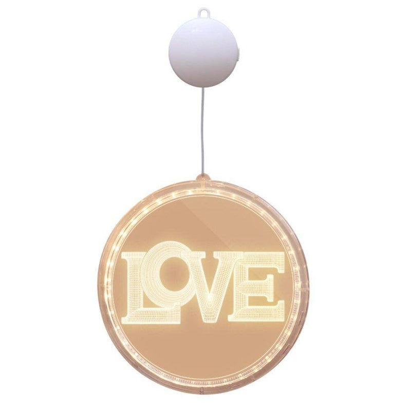 Velocity 3D Window Led Light round Love Letter Light Hanging Decor Lights for Valentines Day Wedding Anniversary Party Christmas Decor Home & Garden > Decor > Seasonal & Holiday Decorations Velocity   