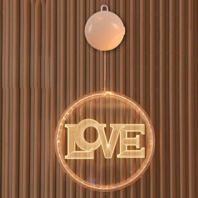 Velocity 3D Window Led Light round Love Letter Light Hanging Decor Lights for Valentines Day Wedding Anniversary Party Christmas Decor Home & Garden > Decor > Seasonal & Holiday Decorations Velocity love  