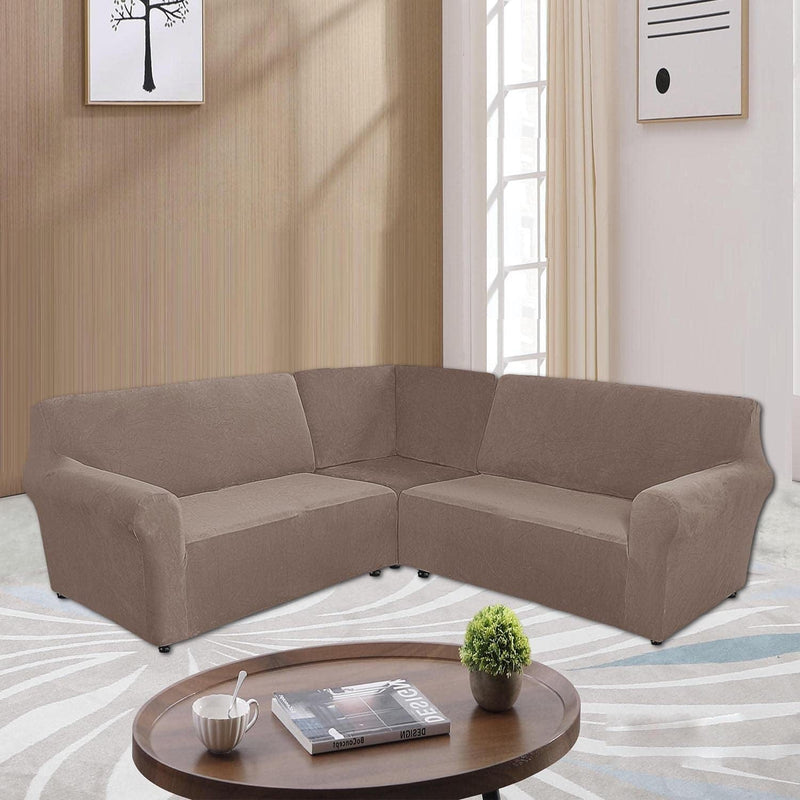 Velvet Armless Lounge Chaise Slipcover, Stretch Chaise Couch Cover Lounge Chair Sofa Slipcover Pet Furniture Cover Machine Washable Recliner Sofa Slipcover (White)(Ship from US) Home & Garden > Decor > Chair & Sofa Cushions ele ELEOPTION E Taupe 7 Seat 