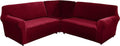 Velvet Armless Lounge Chaise Slipcover, Stretch Chaise Couch Cover Lounge Chair Sofa Slipcover Pet Furniture Cover Machine Washable Recliner Sofa Slipcover (White)(Ship from US) Home & Garden > Decor > Chair & Sofa Cushions ele ELEOPTION Red-5 L-shaped 5 Seat 