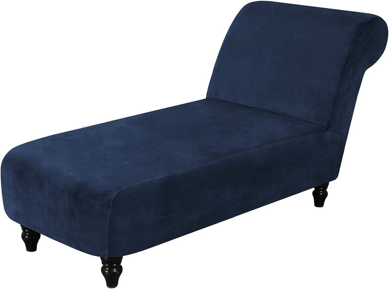 Velvet Armless Lounge Chaise Slipcover, Stretch Chaise Couch Cover Lounge Chair Sofa Slipcover Pet Furniture Cover Machine Washable Recliner Sofa Slipcover (White)(Ship from US) Home & Garden > Decor > Chair & Sofa Cushions ele ELEOPTION A Navy Blue Single Seat 