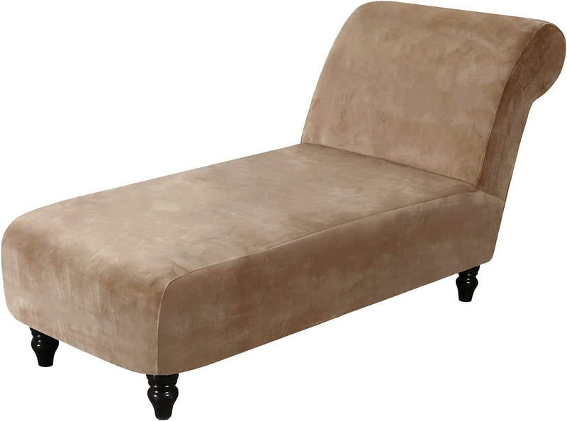 Velvet Armless Lounge Chaise Slipcover, Stretch Chaise Couch Cover Lounge Chair Sofa Slipcover Pet Furniture Cover Machine Washable Recliner Sofa Slipcover (White)(Ship from US) Home & Garden > Decor > Chair & Sofa Cushions ele ELEOPTION A Dust-color Single Seat 