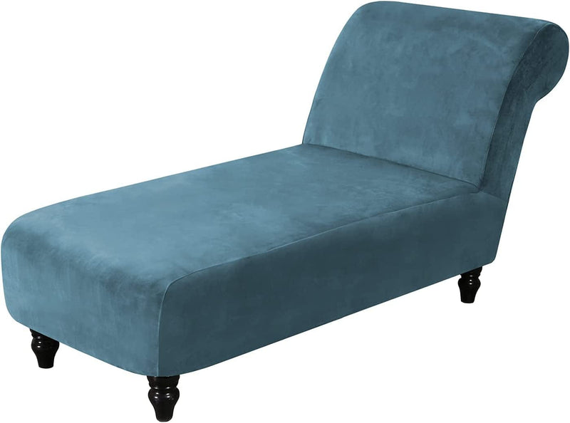 Velvet Armless Lounge Chaise Slipcover, Stretch Chaise Couch Cover Lounge Chair Sofa Slipcover Pet Furniture Cover Machine Washable Recliner Sofa Slipcover (White)(Ship from US) Home & Garden > Decor > Chair & Sofa Cushions ele ELEOPTION A Peacok Blue Single Seat 