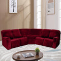 Velvet Armless Lounge Chaise Slipcover, Stretch Chaise Couch Cover Lounge Chair Sofa Slipcover Pet Furniture Cover Machine Washable Recliner Sofa Slipcover (White)(Ship from US) Home & Garden > Decor > Chair & Sofa Cushions ele ELEOPTION D Wine Red 5 Seat 