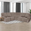 Velvet Armless Lounge Chaise Slipcover, Stretch Chaise Couch Cover Lounge Chair Sofa Slipcover Pet Furniture Cover Machine Washable Recliner Sofa Slipcover (White)(Ship from US) Home & Garden > Decor > Chair & Sofa Cushions ele ELEOPTION D Taupe 5 Seat 