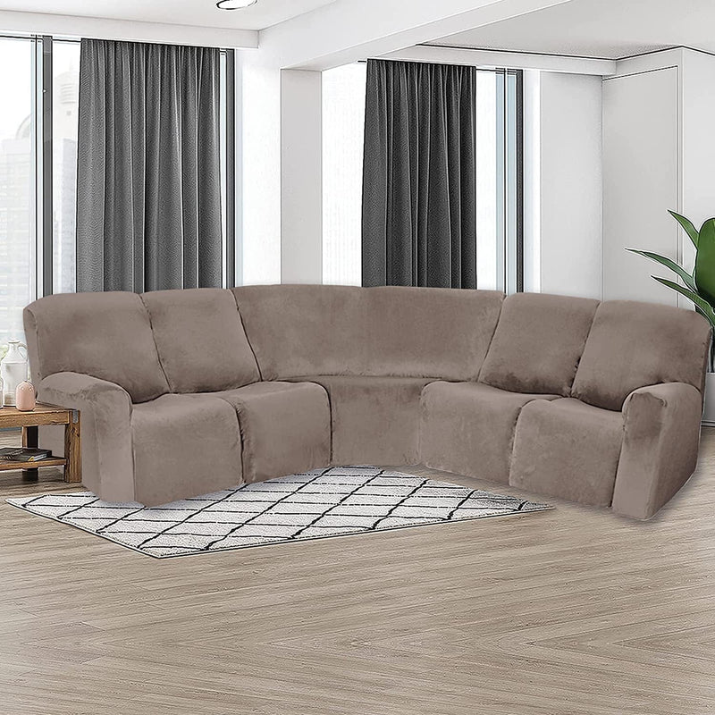 Velvet Armless Lounge Chaise Slipcover, Stretch Chaise Couch Cover Lounge Chair Sofa Slipcover Pet Furniture Cover Machine Washable Recliner Sofa Slipcover (White)(Ship from US) Home & Garden > Decor > Chair & Sofa Cushions ele ELEOPTION D Taupe 5 Seat 
