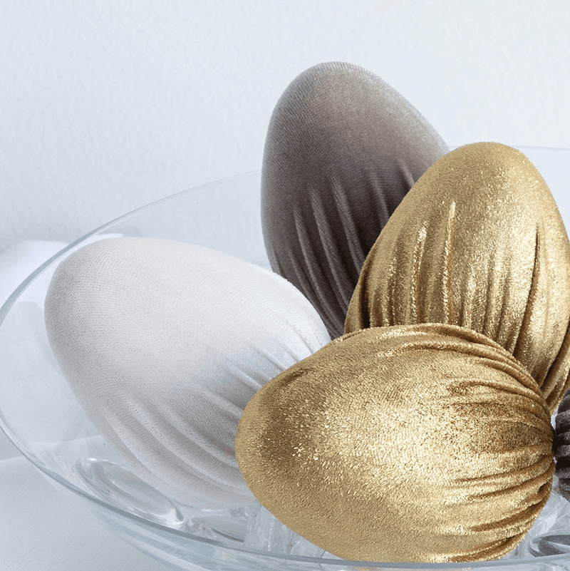 Velvet Egg Decor Set of 6 Metallic Gold and Silver Colors, Modern Decor, Spring Centerpiece, Kitchen Decor, Spring Decor, Easter Decorations Home & Garden > Decor > Seasonal & Holiday Decorations Your Heart's Content   