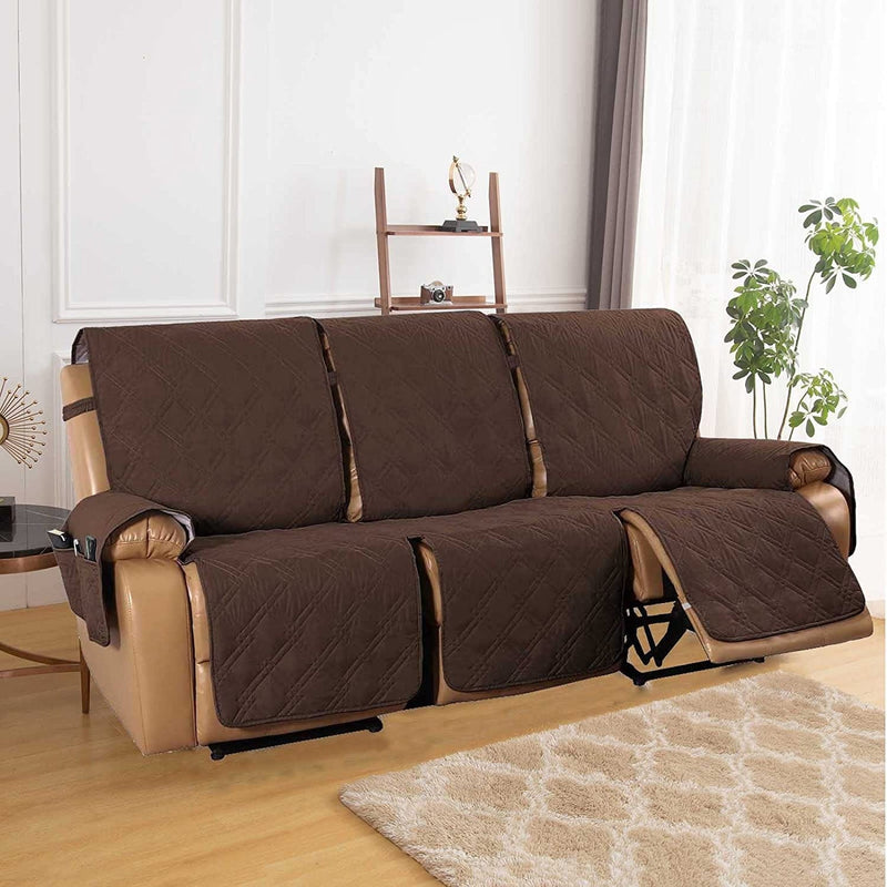 Velvet Loveseat Recliner Cover 2 Seat Reclining Loveseat Covers Chair Cover Sofa Slipcover 6 Pieces Cushion Couch Furniture Protector Coffee (Ship from US) Home & Garden > Decor > Chair & Sofa Cushions ele ELEOPTION Brown 3 Seat 
