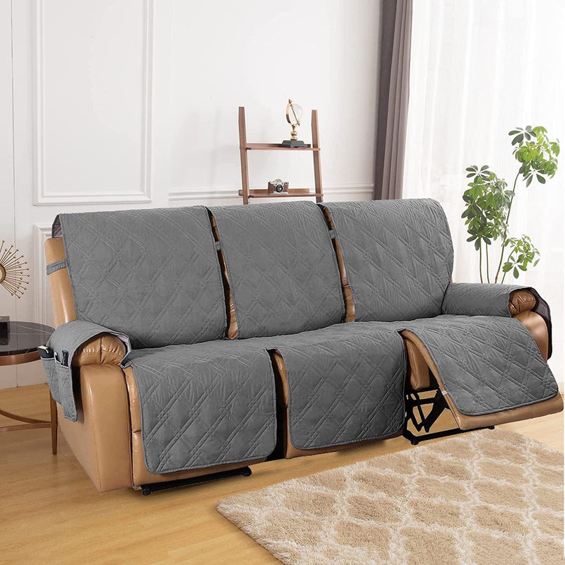 Velvet Loveseat Recliner Cover 2 Seat Reclining Loveseat Covers Chair Cover Sofa Slipcover 6 Pieces Cushion Couch Furniture Protector Coffee (Ship from US) Home & Garden > Decor > Chair & Sofa Cushions ele ELEOPTION Dark Grey 3 Seat 