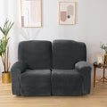 Velvet Loveseat Recliner Cover 2 Seat Reclining Loveseat Covers Chair Cover Sofa Slipcover 6 Pieces Cushion Couch Furniture Protector Coffee (Ship from US) Home & Garden > Decor > Chair & Sofa Cushions ele ELEOPTION B Dark Grey 2 Seat 