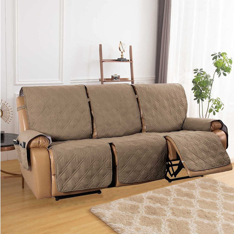 Velvet Loveseat Recliner Cover 2 Seat Reclining Loveseat Covers Chair Cover Sofa Slipcover 6 Pieces Cushion Couch Furniture Protector Coffee (Ship from US) Home & Garden > Decor > Chair & Sofa Cushions ele ELEOPTION Taupe 3 Seat 