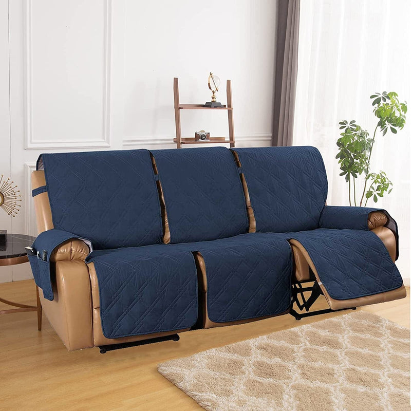 Velvet Loveseat Recliner Cover 2 Seat Reclining Loveseat Covers Chair Cover Sofa Slipcover 6 Pieces Cushion Couch Furniture Protector Coffee (Ship from US) Home & Garden > Decor > Chair & Sofa Cushions ele ELEOPTION Navy Blue 3 Seat 
