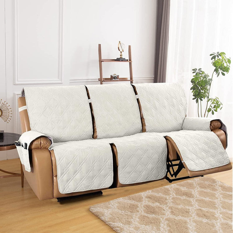 Velvet Loveseat Recliner Cover 2 Seat Reclining Loveseat Covers Chair Cover Sofa Slipcover 6 Pieces Cushion Couch Furniture Protector Coffee (Ship from US) Home & Garden > Decor > Chair & Sofa Cushions ele ELEOPTION White 3 Seat 