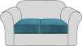 Velvet Stretch Couch Cushion Cover Plush Cushion Slipcover for Chair Cushion Furniture Protector Seat Cushion Sofa Cover with Elastic Bottom Washable (1 Pack, Camel) Home & Garden > Decor > Chair & Sofa Cushions H.VERSAILTEX Peacock Blue 2 