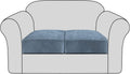 Velvet Stretch Couch Cushion Cover Plush Cushion Slipcover for Chair Cushion Furniture Protector Seat Cushion Sofa Cover with Elastic Bottom Washable (1 Pack, Camel) Home & Garden > Decor > Chair & Sofa Cushions H.VERSAILTEX Stone Blue 2 