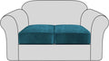 Velvet Stretch Couch Cushion Cover Plush Cushion Slipcover for Chair Cushion Furniture Protector Seat Cushion Sofa Cover with Elastic Bottom Washable (1 Pack, Camel) Home & Garden > Decor > Chair & Sofa Cushions H.VERSAILTEX Deep Teal 2 
