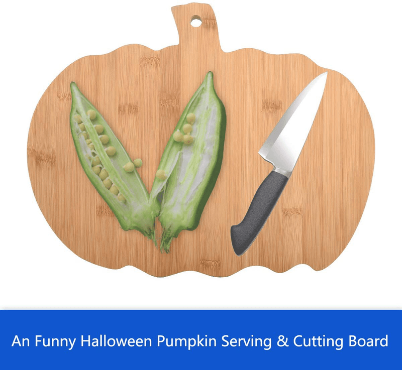 Vencer Halloween Pumpkin Bamboo Serving & Cutting Board,The Nightmare Before X-MAS Gift and Decoration,15x11.8 Inch Home & Garden > Decor > Seasonal & Holiday Decorations& Garden > Decor > Seasonal & Holiday Decorations Vencer   