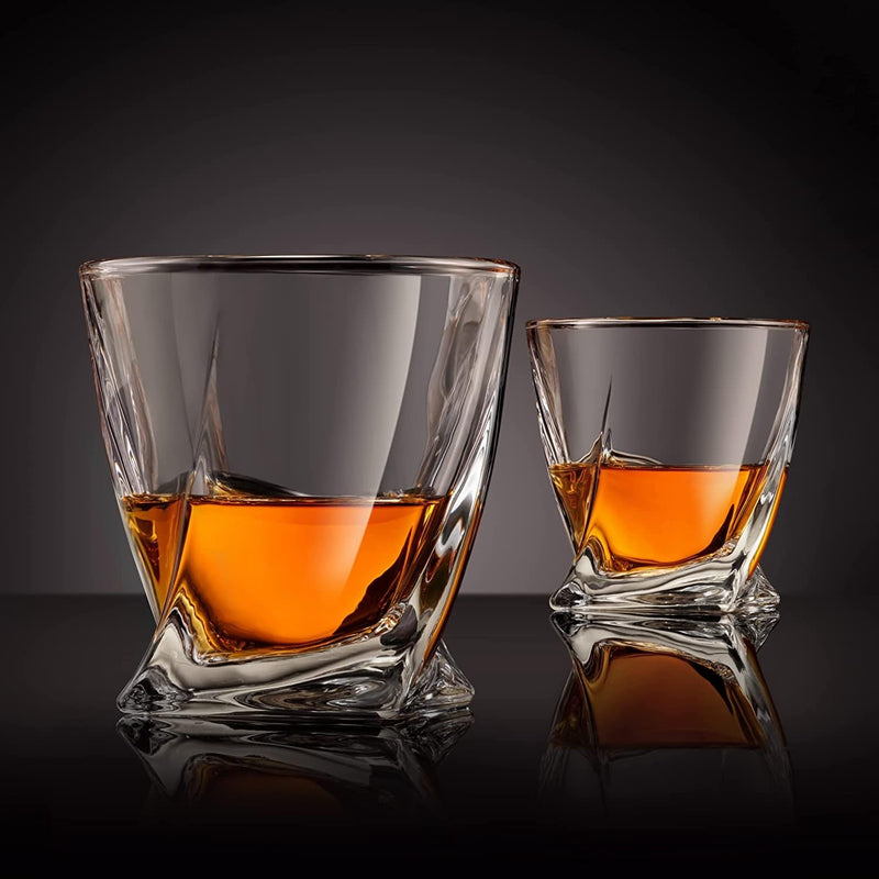 VENERO Crystal Whiskey Glasses, Set of 4 Rocks Glasses in Satin-Lined Gift Box - 10 Oz Old Fashioned Lowball Bar Tumblers for Drinking Bourbon, Scotch Whisky, Cocktails, Cognac Home & Garden > Kitchen & Dining > Barware Venero London   