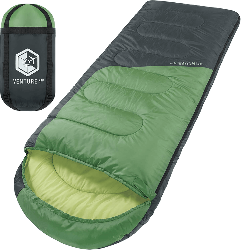 VENTURE 4TH Backpacking Sleeping Bag – Lightweight Warm & Cold Weather Sleeping Bags for Adults, Kids & Couples – Ideal for Hiking, Camping & Outdoor Adventures – Single, XXL and Double Sizes Sporting Goods > Outdoor Recreation > Camping & Hiking > Sleeping Bags VENTURE 4TH 4.0lbs | Green/Gray Single 