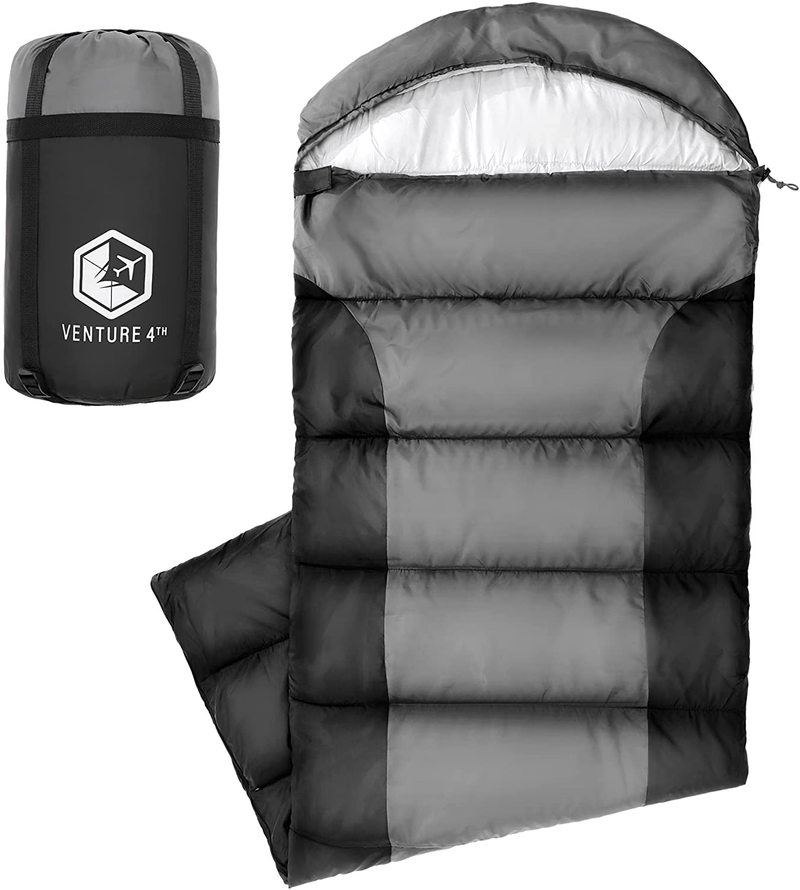 VENTURE 4TH Backpacking Sleeping Bag – Lightweight Warm & Cold Weather Sleeping Bags for Adults, Kids & Couples – Ideal for Hiking, Camping & Outdoor Adventures – Single, XXL and Double Sizes Sporting Goods > Outdoor Recreation > Camping & Hiking > Sleeping Bags VENTURE 4TH 3.0lbs | Silver/Black Single 