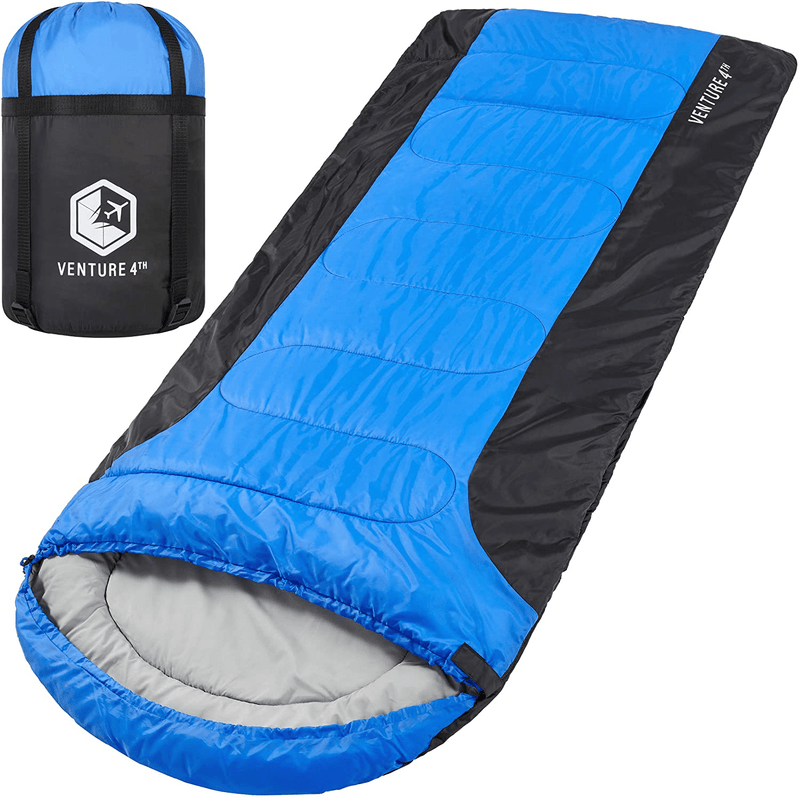 VENTURE 4TH Backpacking Sleeping Bag – Lightweight Warm & Cold Weather Sleeping Bags for Adults, Kids & Couples – Ideal for Hiking, Camping & Outdoor Adventures – Single, XXL and Double Sizes Sporting Goods > Outdoor Recreation > Camping & Hiking > Sleeping Bags VENTURE 4TH 4.5lbs | Blue/Black XX-Large 