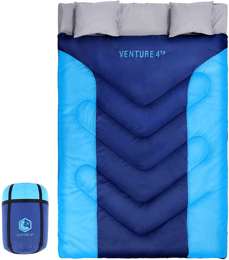VENTURE 4TH Backpacking Sleeping Bag – Lightweight Warm & Cold Weather Sleeping Bags for Adults, Kids & Couples – Ideal for Hiking, Camping & Outdoor Adventures – Single, XXL and Double Sizes Sporting Goods > Outdoor Recreation > Camping & Hiking > Sleeping Bags VENTURE 4TH 7.0lbs | Blue Double 