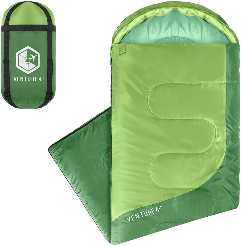VENTURE 4TH Backpacking Sleeping Bag – Lightweight Warm & Cold Weather Sleeping Bags for Adults, Kids & Couples – Ideal for Hiking, Camping & Outdoor Adventures – Single, XXL and Double Sizes Sporting Goods > Outdoor Recreation > Camping & Hiking > Sleeping Bags VENTURE 4TH 3.0lbs | Green/Green Single 