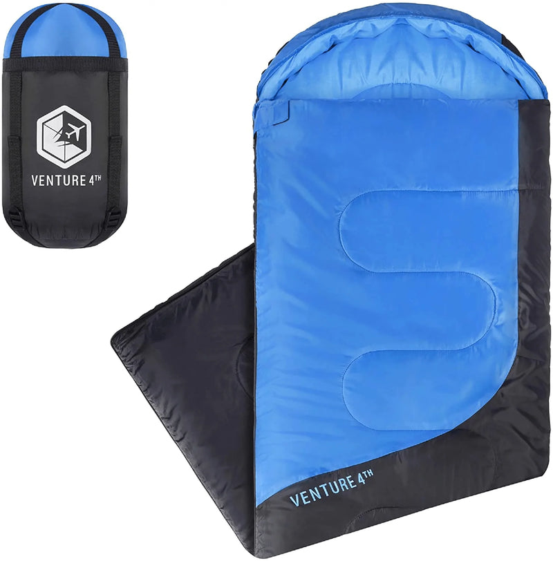 VENTURE 4TH Backpacking Sleeping Bag – Lightweight Warm & Cold Weather Sleeping Bags for Adults, Kids & Couples – Ideal for Hiking, Camping & Outdoor Adventures – Single, XXL and Double Sizes Sporting Goods > Outdoor Recreation > Camping & Hiking > Sleeping Bags VENTURE 4TH 3.0lbs | Blue/Gray Single 