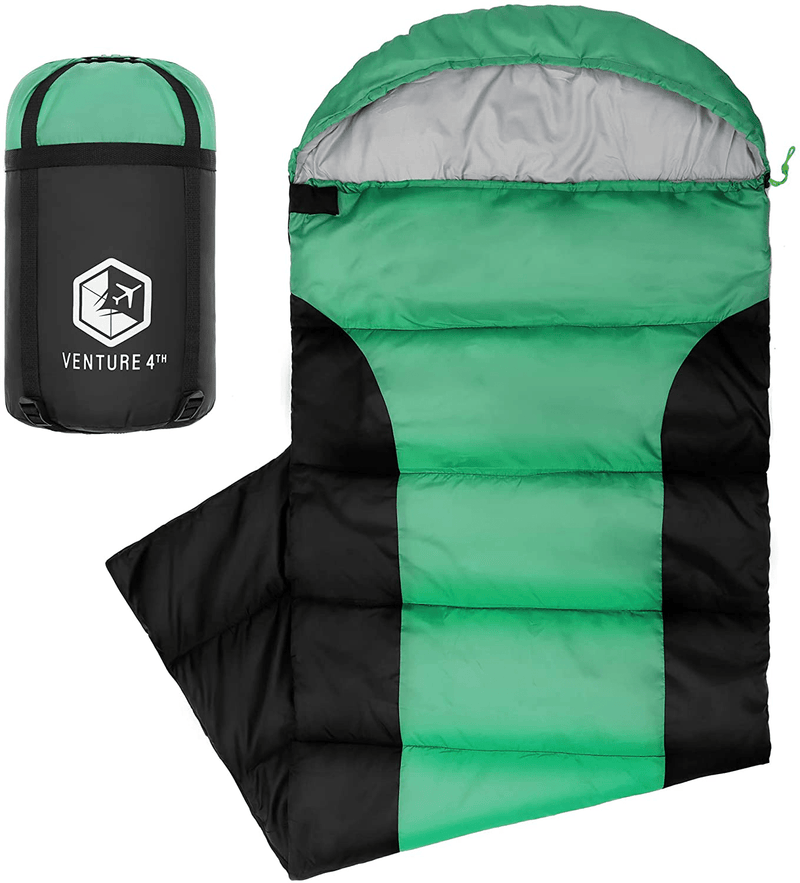 VENTURE 4TH Backpacking Sleeping Bag – Lightweight Warm & Cold Weather Sleeping Bags for Adults, Kids & Couples – Ideal for Hiking, Camping & Outdoor Adventures – Single, XXL and Double Sizes
