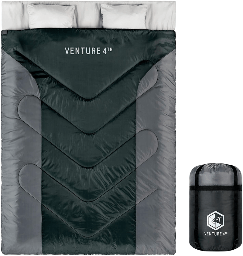 VENTURE 4TH Backpacking Sleeping Bag – Lightweight Warm & Cold Weather Sleeping Bags for Adults, Kids & Couples – Ideal for Hiking, Camping & Outdoor Adventures – Single, XXL and Double Sizes Sporting Goods > Outdoor Recreation > Camping & Hiking > Sleeping Bags VENTURE 4TH 7.0lbs | Black/Silver Double 