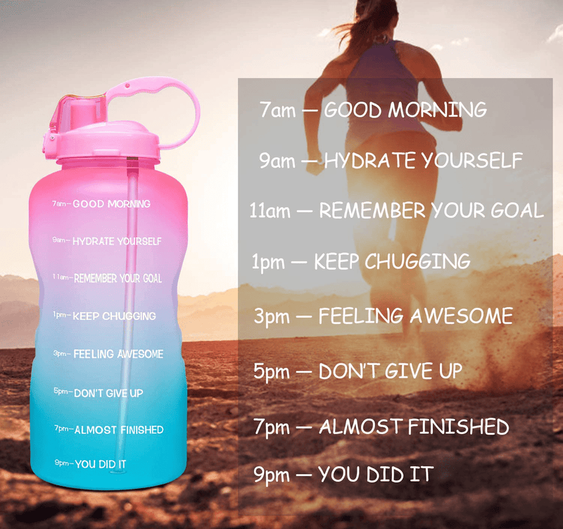 Venture Pal Large 1 Gallon/128 OZ (When Full) Motivational BPA Free Leakproof Water Bottle with Straw & Time Marker Perfect for Fitness Gym Camping Outdoor Sports Sporting Goods > Outdoor Recreation > Winter Sports & Activities Venture Pal   