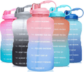 Venture Pal Large 1 Gallon/128 OZ (When Full) Motivational BPA Free Leakproof Water Bottle with Straw & Time Marker Perfect for Fitness Gym Camping Outdoor Sports Sporting Goods > Outdoor Recreation > Winter Sports & Activities Venture Pal R5-Pink/Blue Gradient  