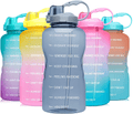 Venture Pal Large 1 Gallon/128 OZ (When Full) Motivational BPA Free Leakproof Water Bottle with Straw & Time Marker Perfect for Fitness Gym Camping Outdoor Sports Sporting Goods > Outdoor Recreation > Winter Sports & Activities Venture Pal P3-Gray  
